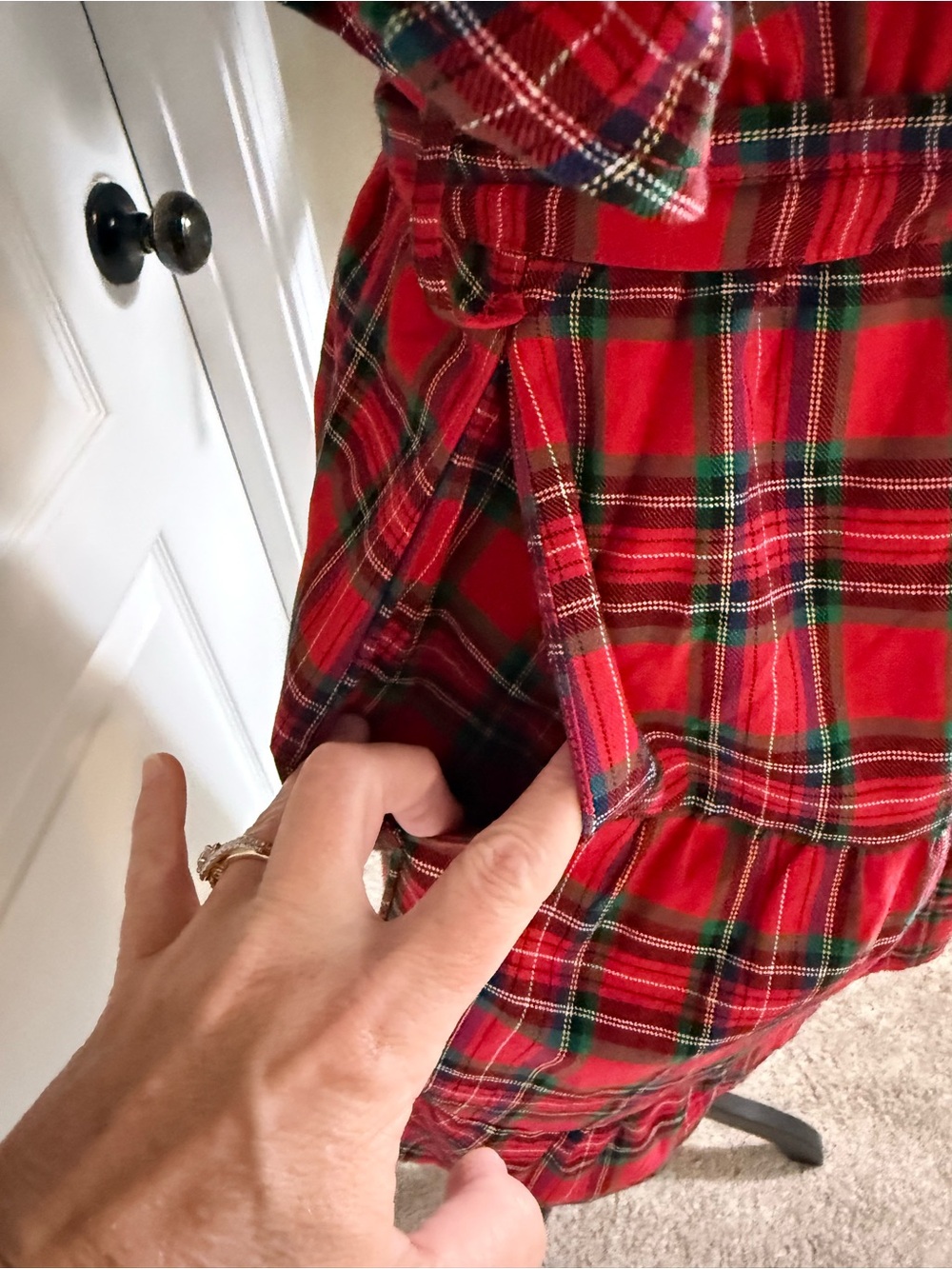 Sugarlips Red Plaid Ruffle Button-Front Mini Dress - Picture 4 of 8